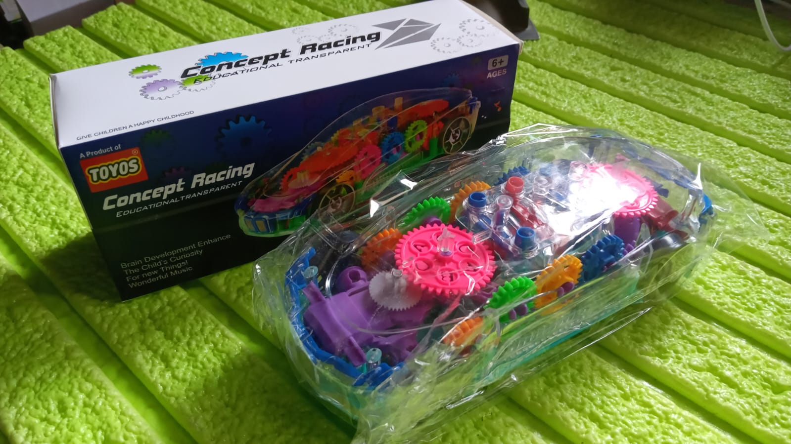 Automatic 360 Degree Rotating Transparent Gear Concept Car with Musical and 3D Flashing Lights Toy for Kids Boys & Girls (Multicolor / Battery Not Included) Automatic 360 Degree Rotating Transparent Gear Concept Car with Musical and 3D Flashing Lights Toy for Kids Boys & Girls (Multicolor / Battery Not Included)